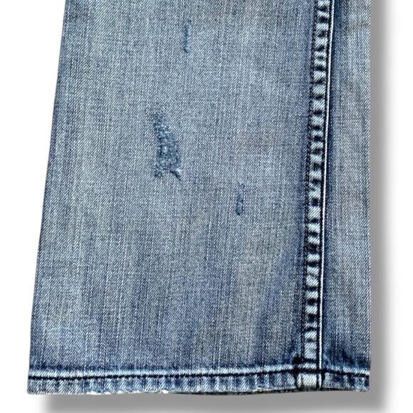 Y2K Express Stella Boot Cut Low Rise Studded Distressed Blue Jeans Medium Wash - Picture 6 of 14